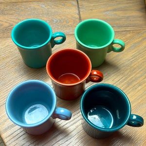 Fiestaware Mug Set: Turquoise, Light Green, Juniper, Periwinkle Blue, Papeika